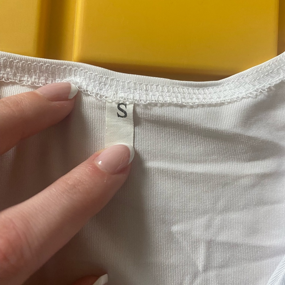 Super cute white tie shirt. Size small